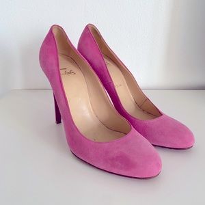 Christian Louboutin Candy Pink Suede Heels